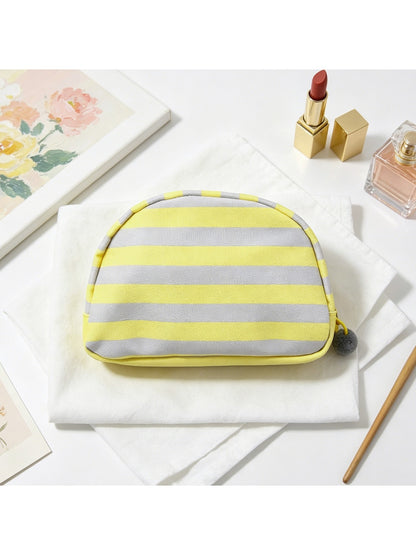 Cosbai - Striped Semicircle Cosmetic Organizer Bag