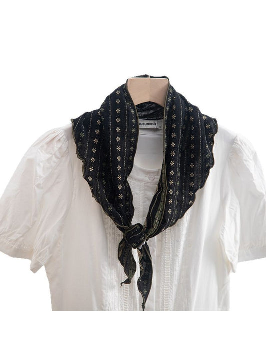 Scarvii - Vintage Embroidered Triangle Scarf