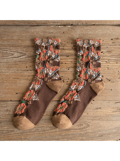 Rufia - Textured Bloom Cluster Socks