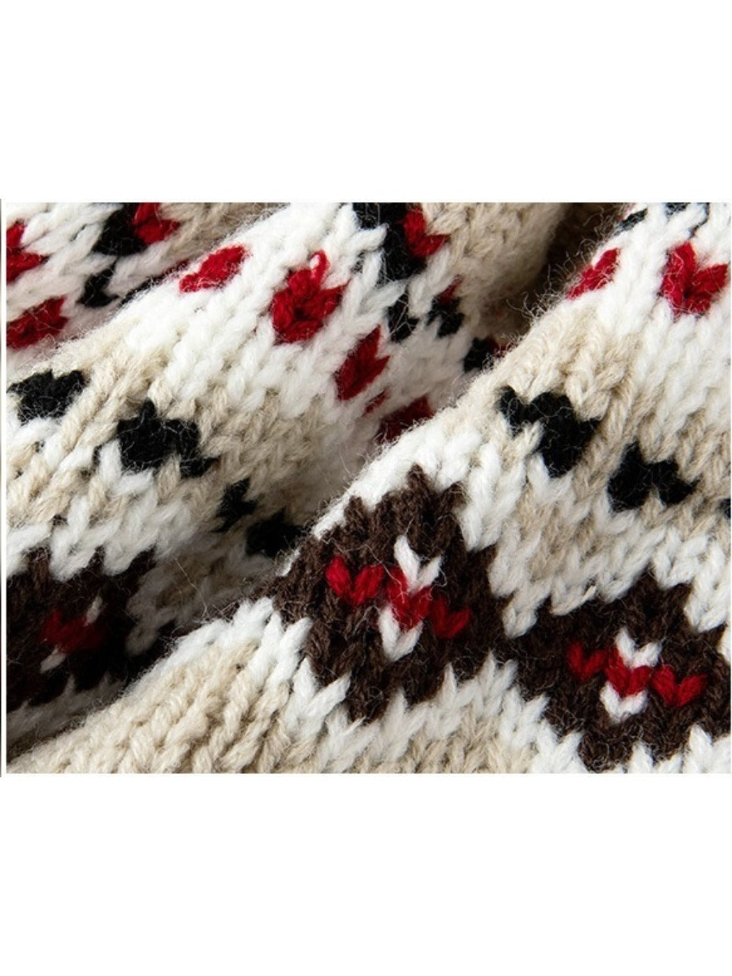Haila - Jacquard Patterned  Knitted Beanie with Earflaps