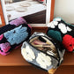 Cosbai - Large Capacity of Floral Tweed Zipper Makeup Bag