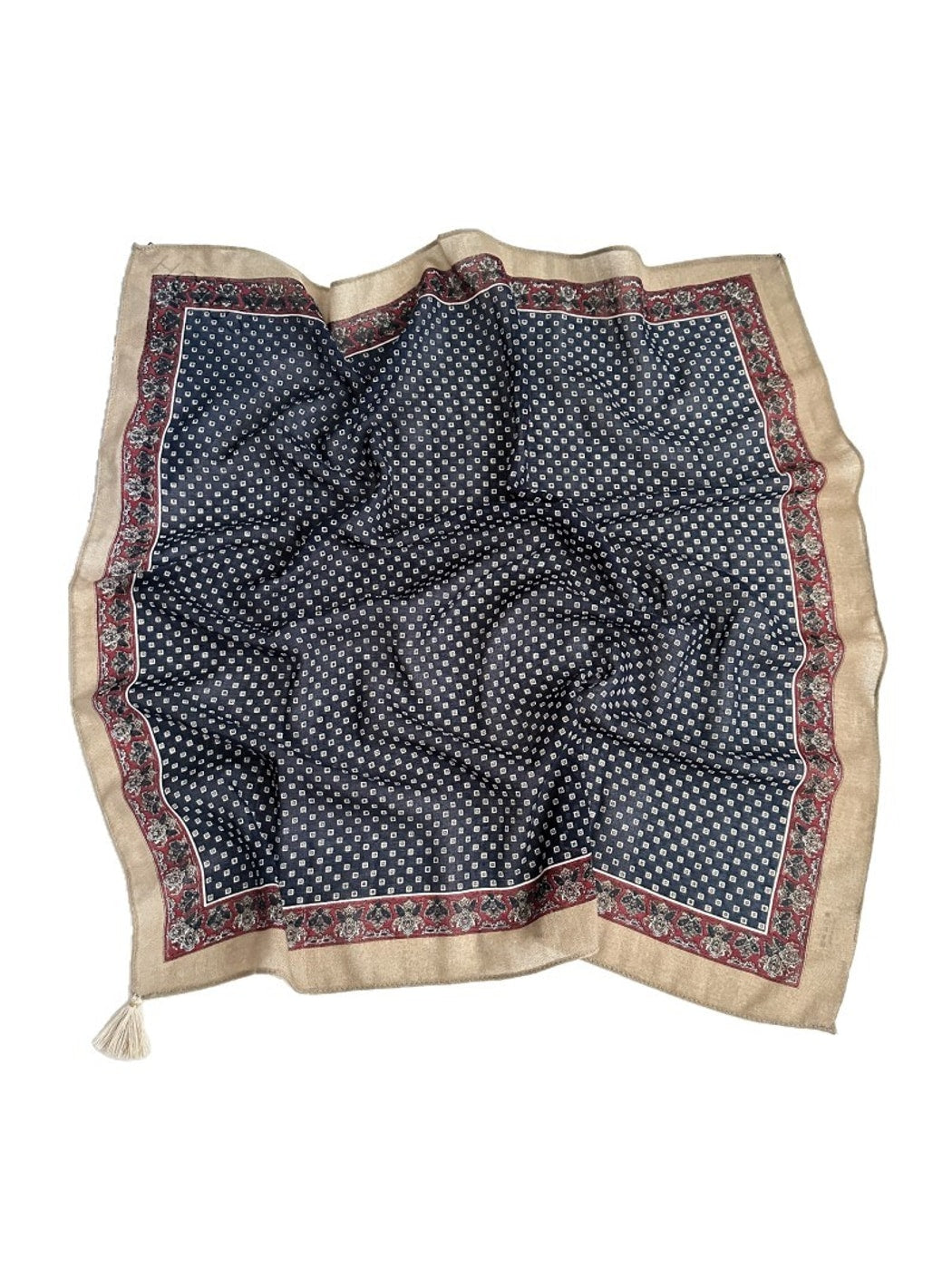Scarvii - Vintage-inspired Geometric Printed Square Scarf