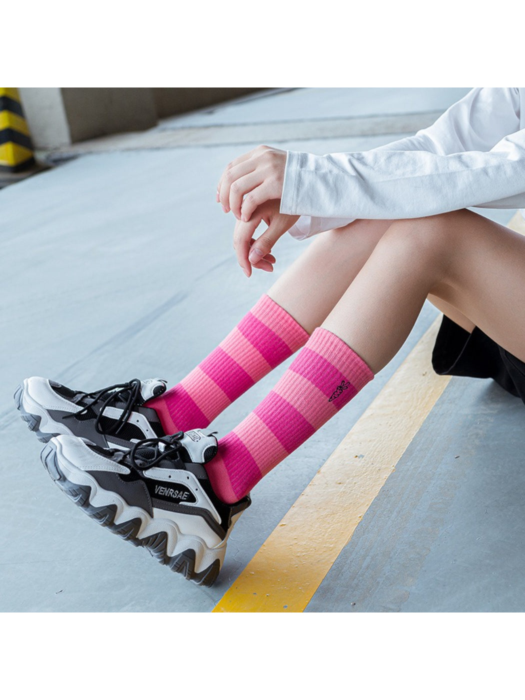Rufia - Bold Stripe Embroidered Crew Socks product image 2