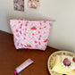 Cosbai - Quilted Pink Makeup Bag