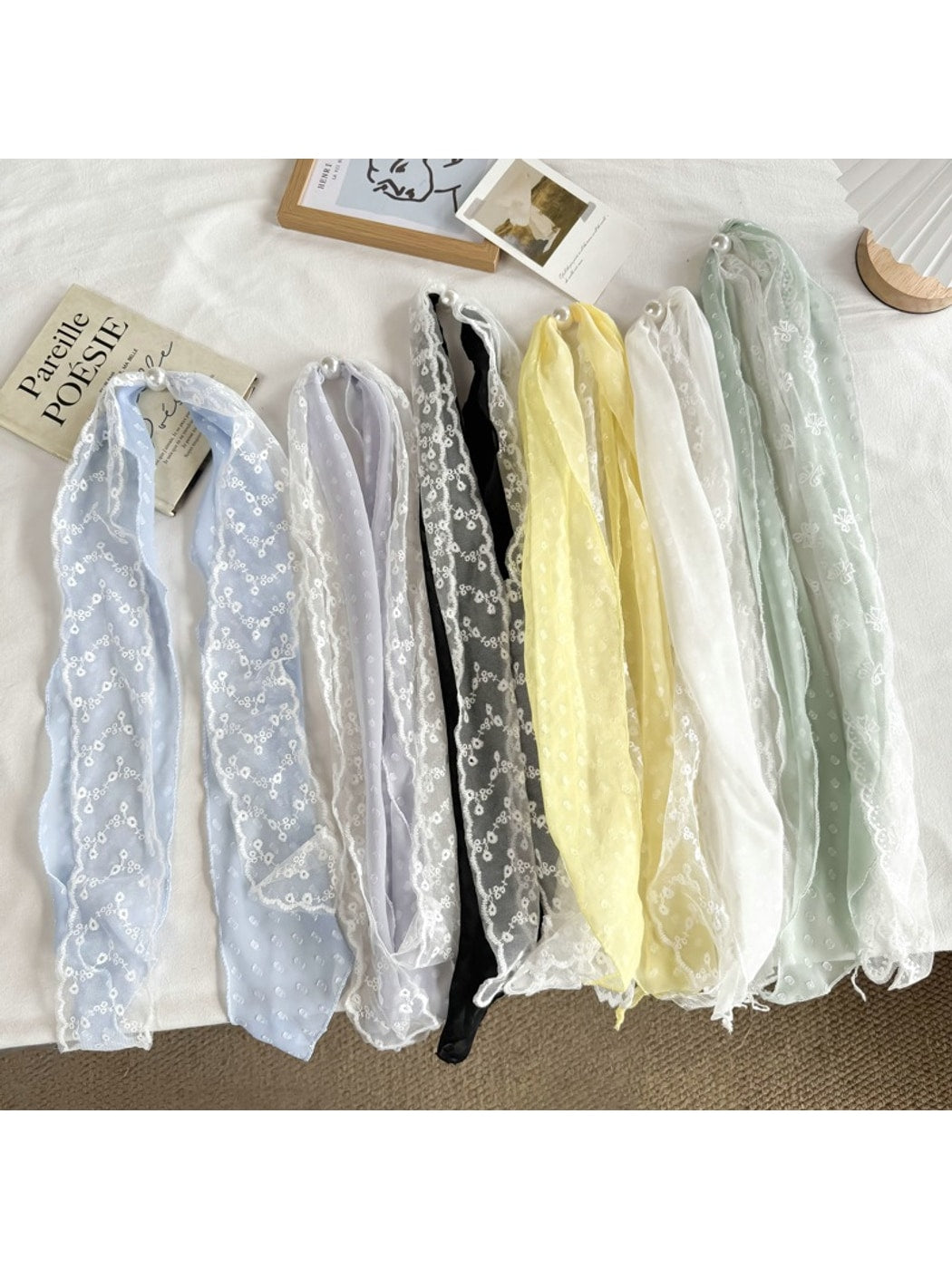 Scarvii - Elegant Lace Floral Pattern Scarf