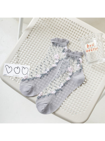 Rufia - Sheer Floral Mesh Ankle Socks product image 5