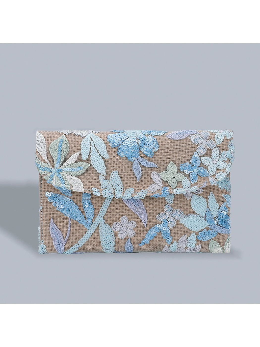 Cosbai elegant clutch bag photographed outdoors with background