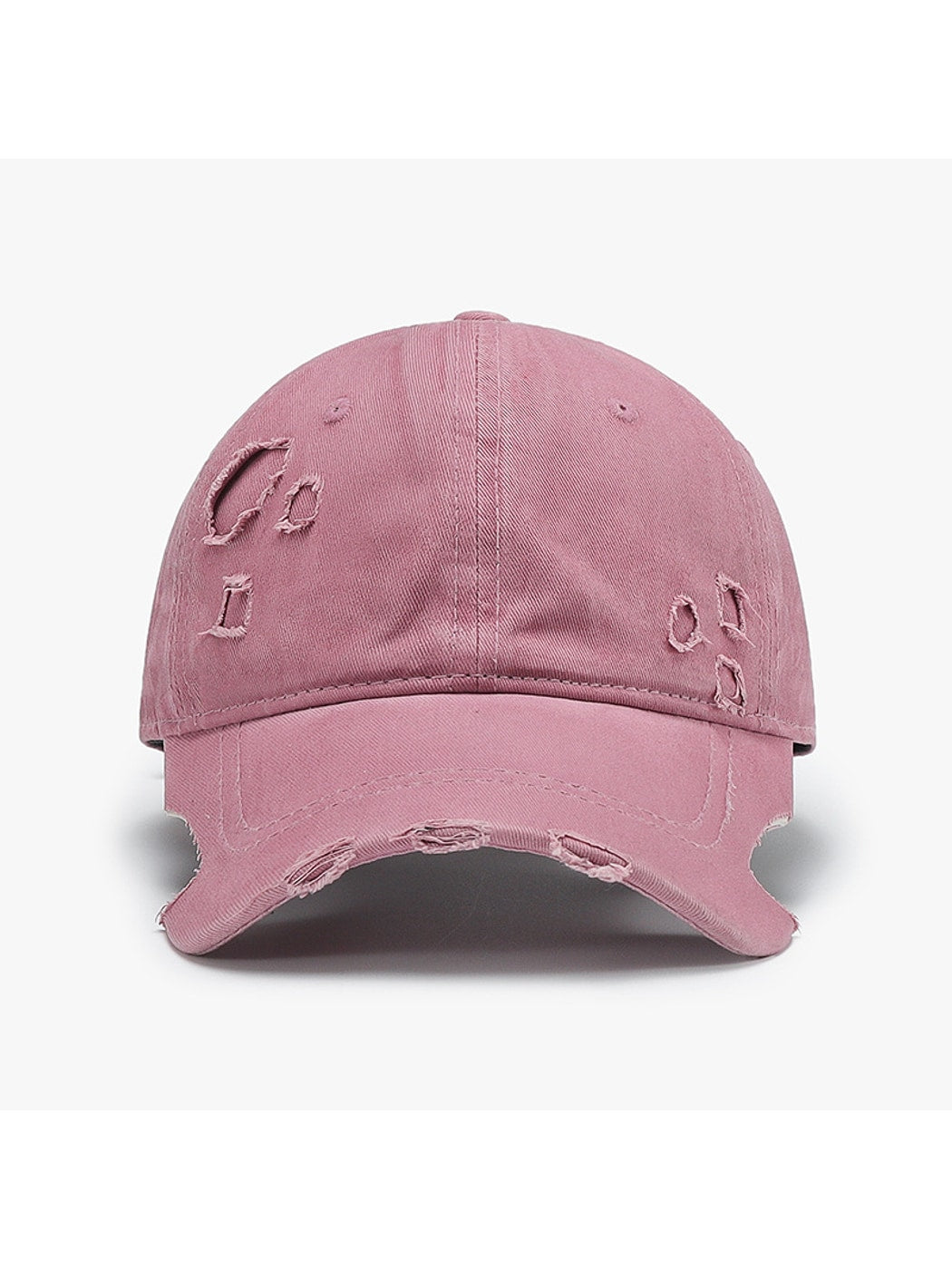 Haila - Distressed Adjustable Curved Brim Baseball Cap