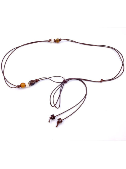Beco - Simple Style Woven Beaded Dress Waist Belt