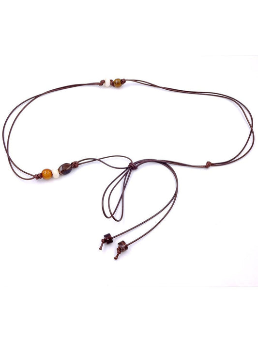 Beco - Simple Style Woven Beaded Dress Waist Belt