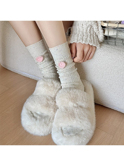 Rufia - Speckled Heart Accent Crew Socks