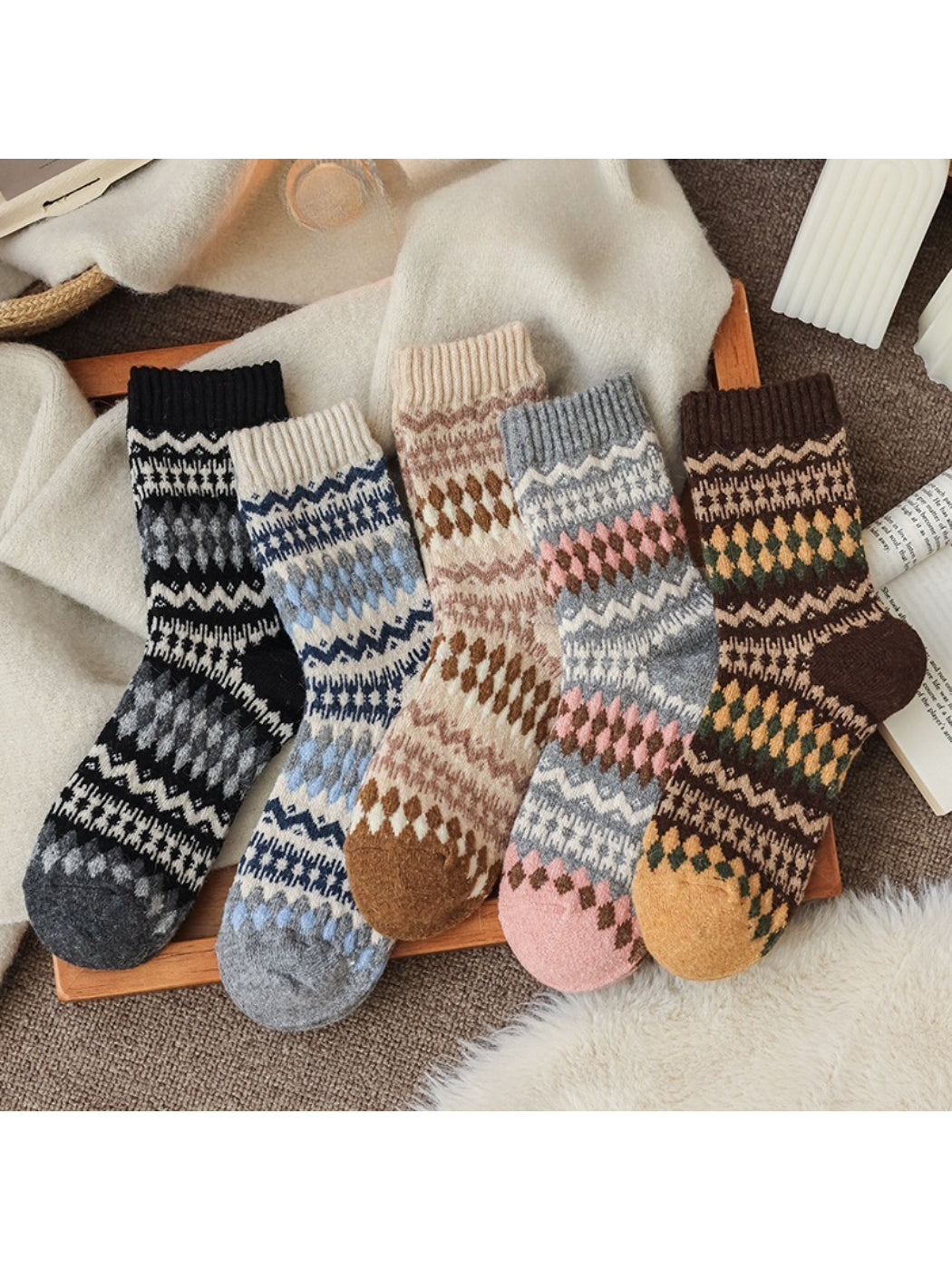Rufia - Winter Heritage Knit Crew Socks