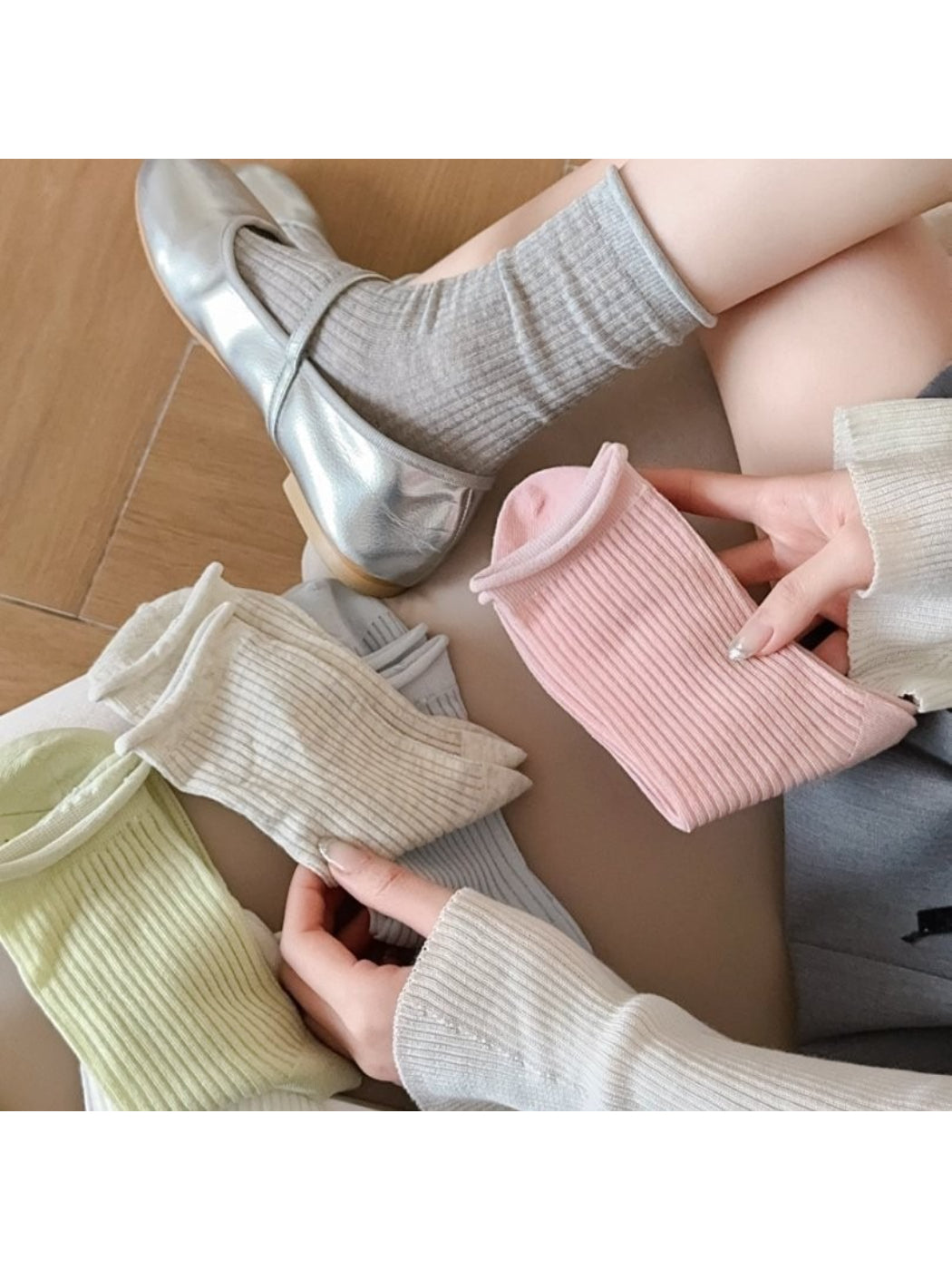 Rufia - Pastel Ribbed Crew Socks product image 1