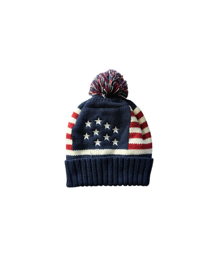 Haila - Winter Knitted Beanie with Flag Pattern