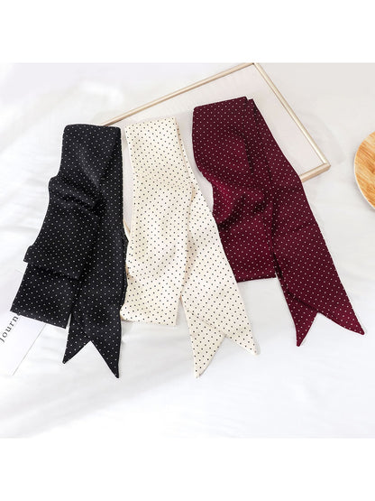 Scarvii - Polka Dot Printed Skinny Scarf