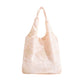 Cosbai - Solid Floral Embroidery Tote Shoulder Bag