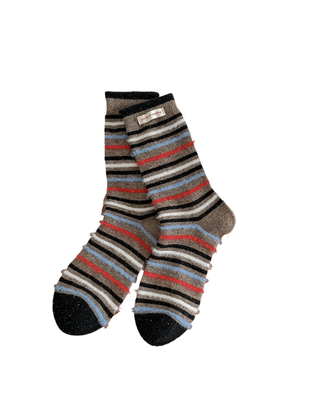 Rufia – Fuzzy Striped Mid-Calf Socks