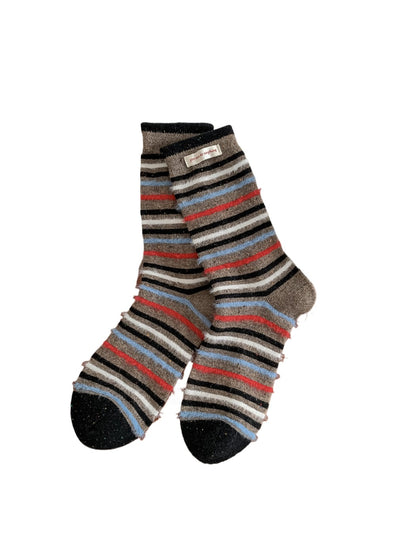 Rufia – Fuzzy Striped Mid-Calf Socks