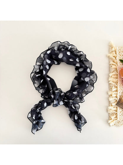 Scarvii - Polka Dot Ruffle Edge Scarf
