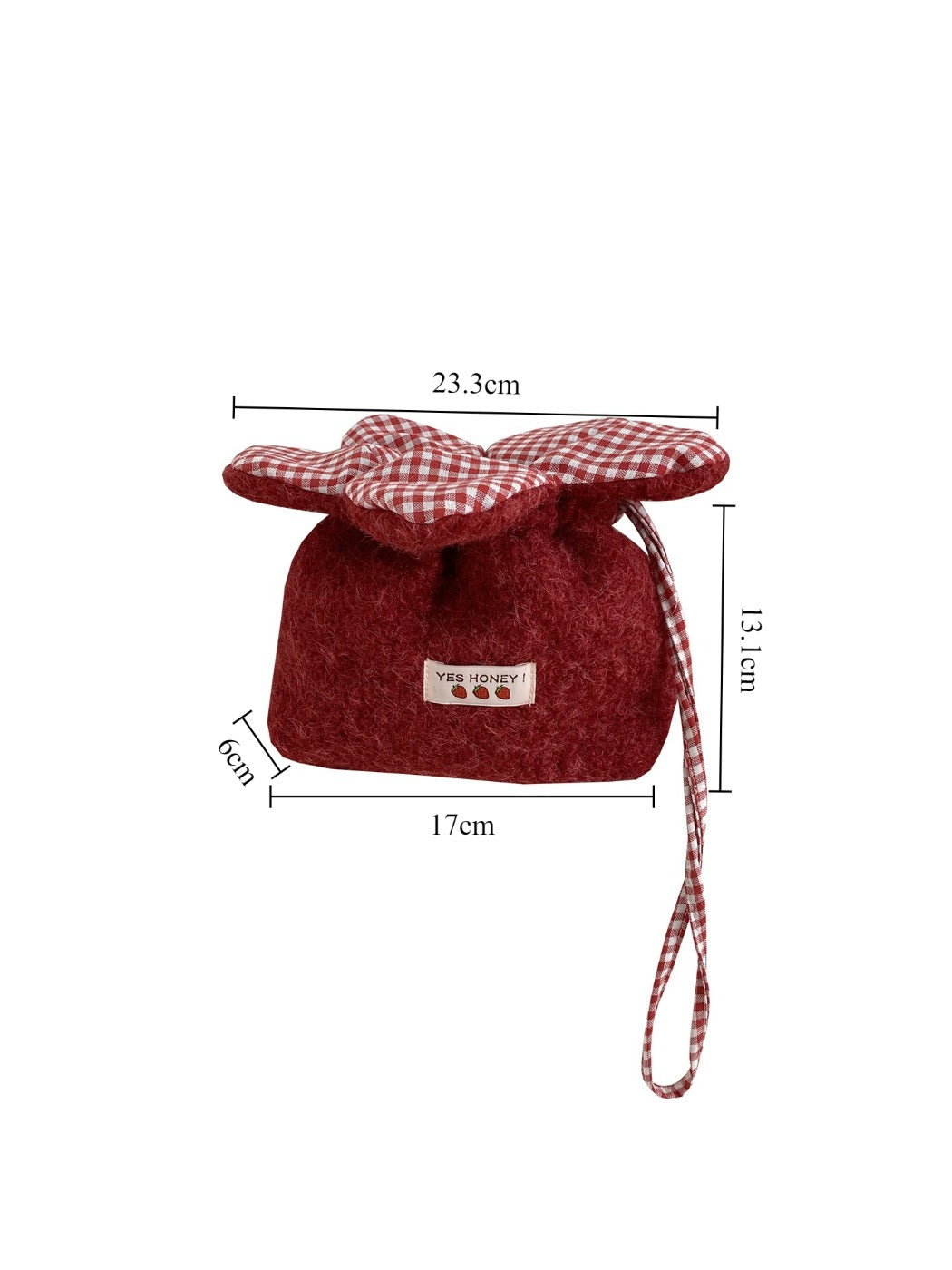Cosbai - Drawstring Bag with Fluffy Flower