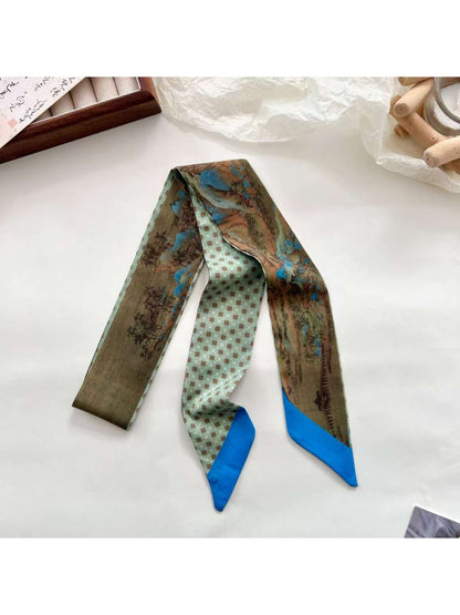 Scarvii Scenic Landscape Pattern Skinny Scarf