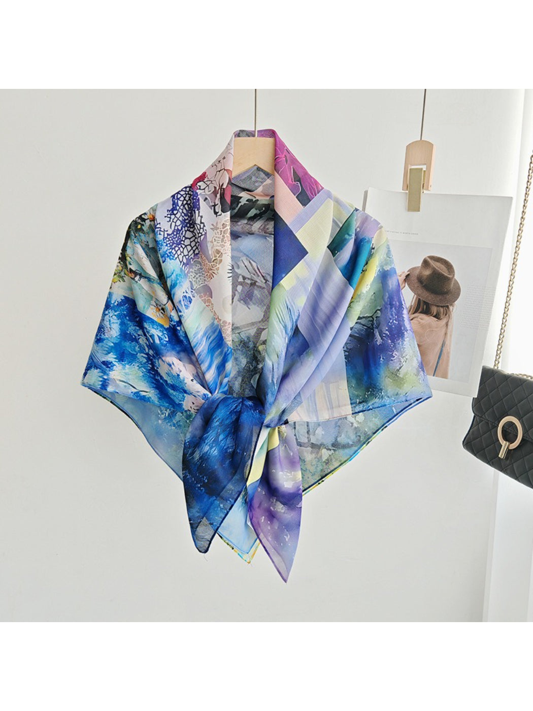 Scarvii Abstract Watercolor Collage Square Scarf