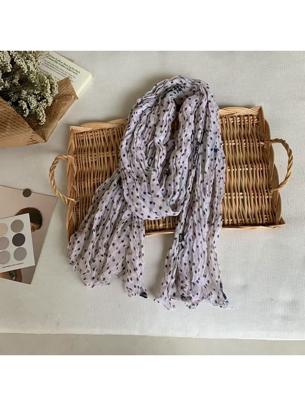 Scarvii - Polka Dot Crinkled Scarf