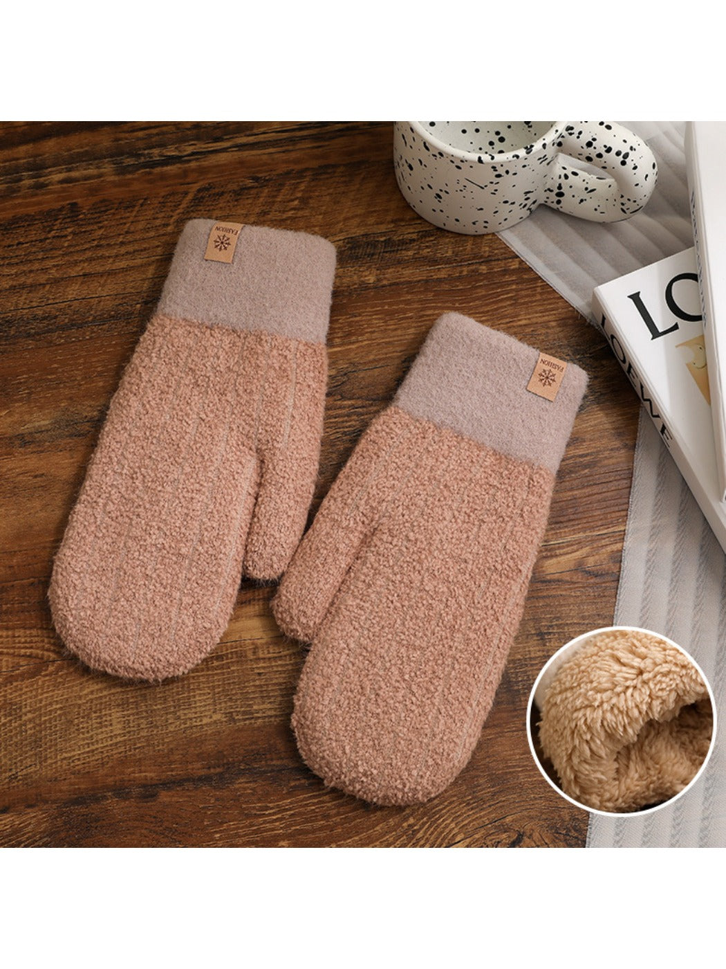 Gloving - Women's Winter Solid Color Plush Mittens