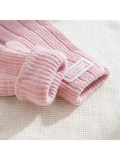 Gloving - Fuzzy Texture Ribbed Cuff Gloves