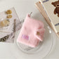 Cosbai - Solid Color Fold Over Plush Coin Purse