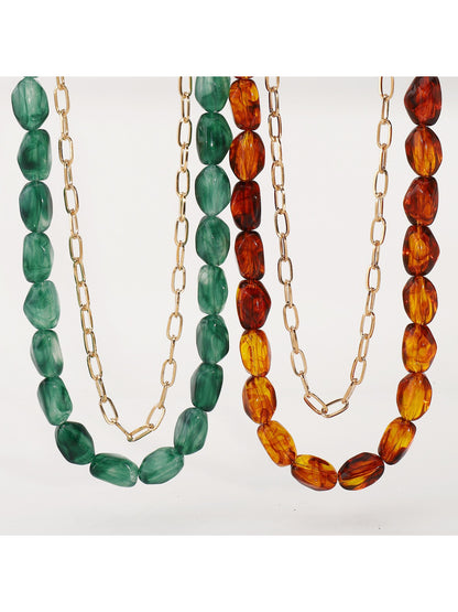 Neckit color beaded chain necklace displayed on white background