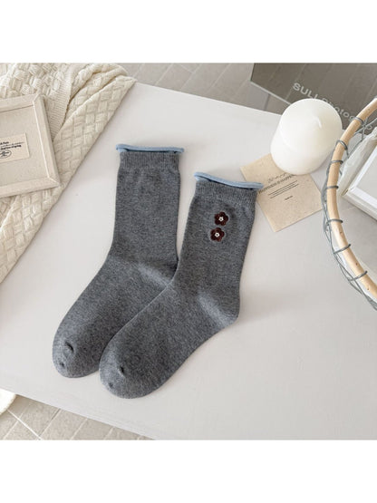 Rufia - Soft Tone Flower Accent Crew Socks product image 5