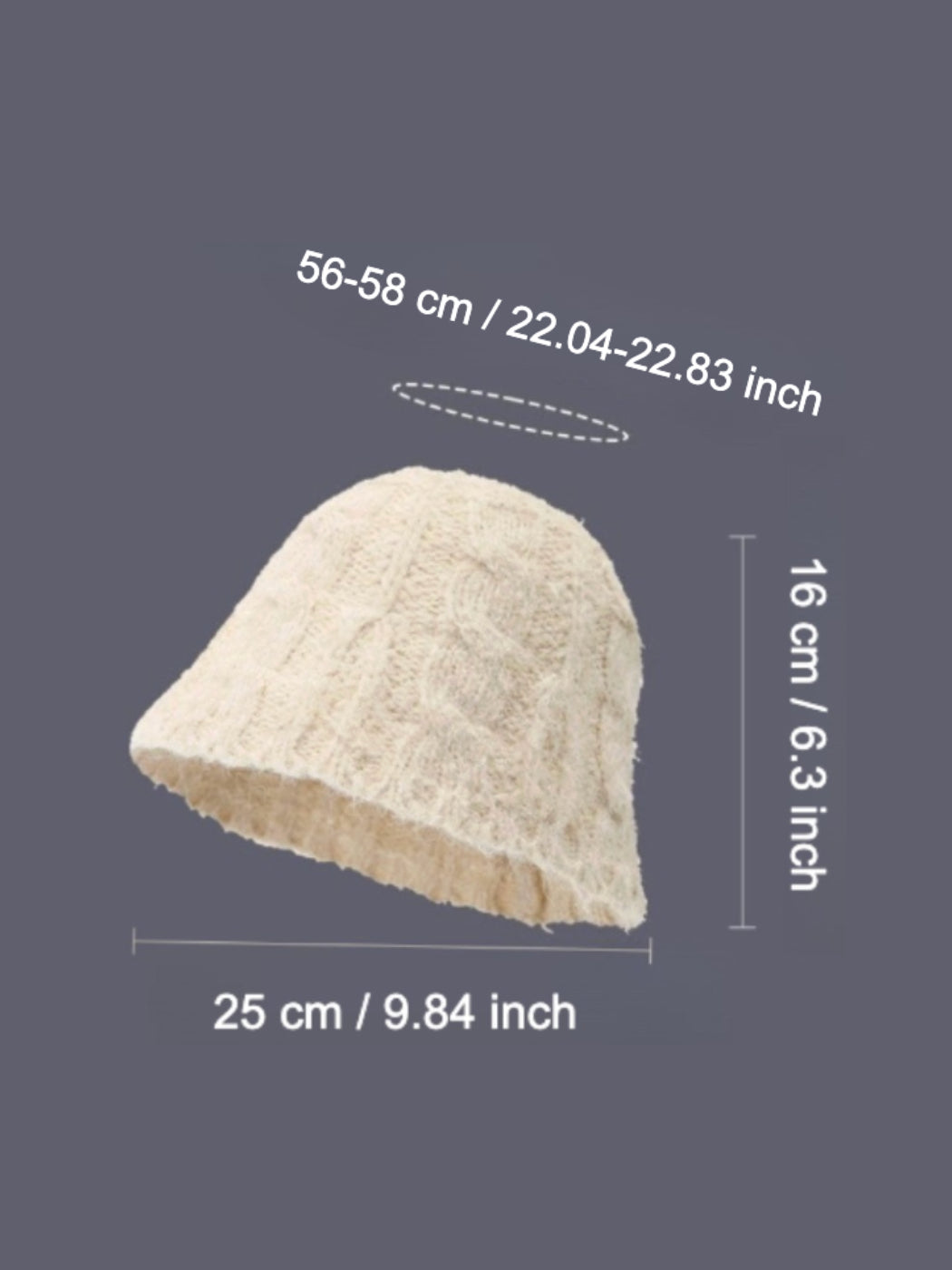 Haila - Solid Color Knitted Bucket Hat