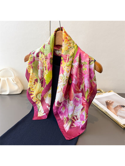 Scarvii Bright Floral Square Scarf