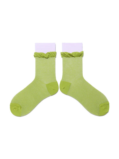 Rufia - Women's Color-blocked Cuff Socks