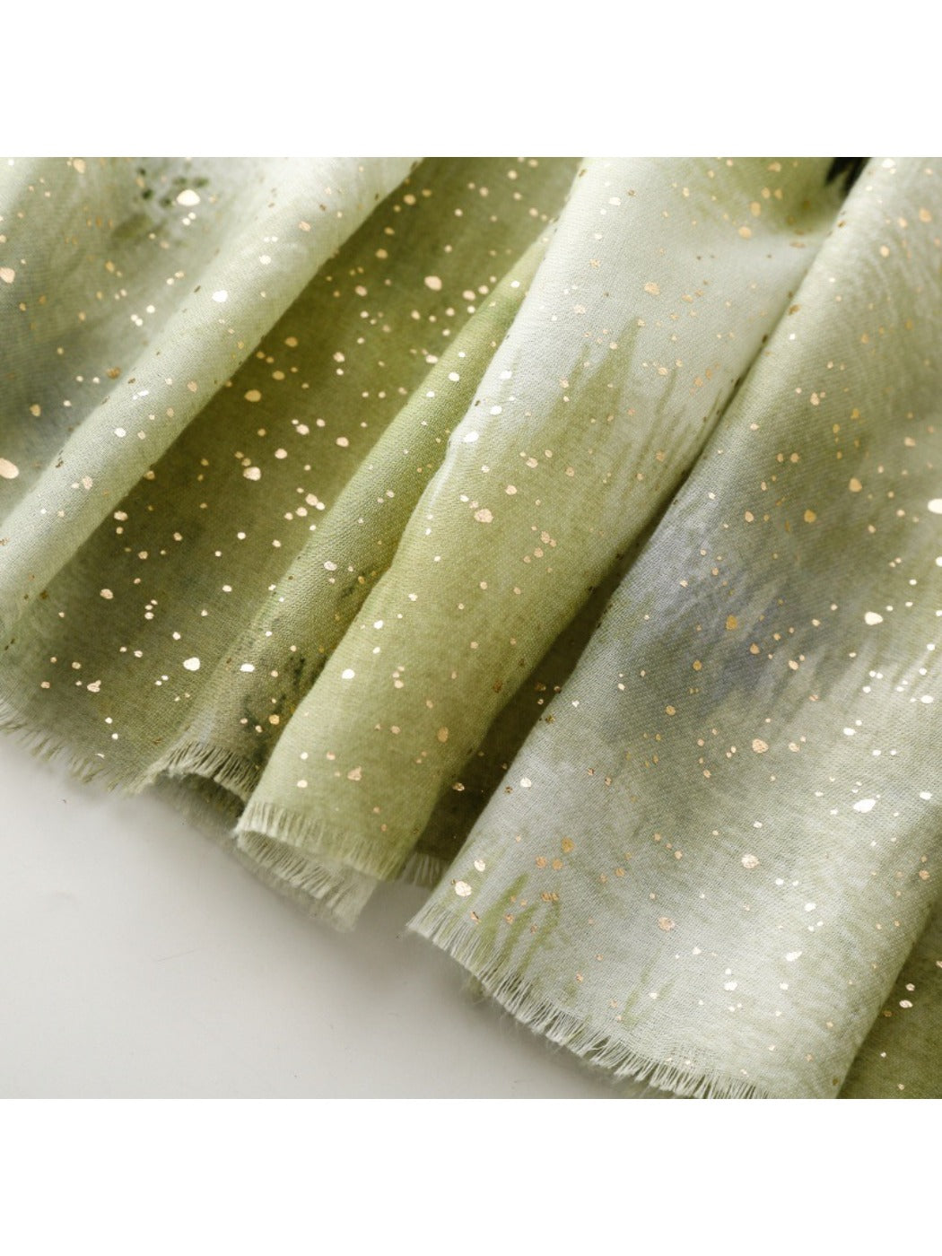Scarvii - Gold Foil Gradient Scarf with Cloud Print