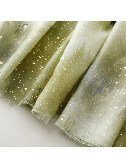 Scarvii - Gold Foil Gradient Scarf with Cloud Print