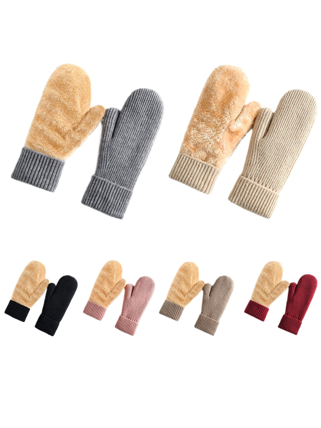 Gloving - Plush Lined Knit Winter Mittens