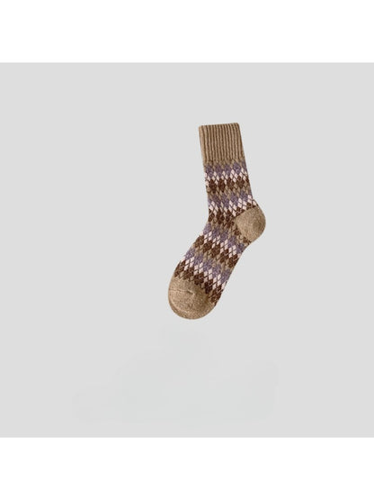 Rufia - Classic Argyle Knit Crew Socks