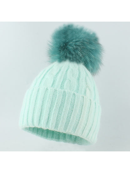 Haila - Ribbed Pom Pom Winter Knit Beanie