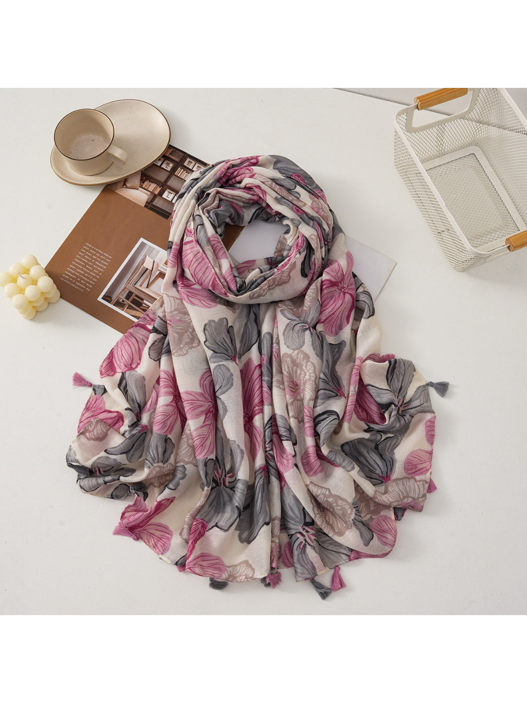 Scarvii - Floral Breeze Tassel Scarf