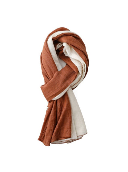 Scarvii - Contrast Panel Soft Drape Everyday Scarf