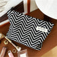 Cosbai Zigzag Print Zip Pouch displayed standing upright with visible zipper
