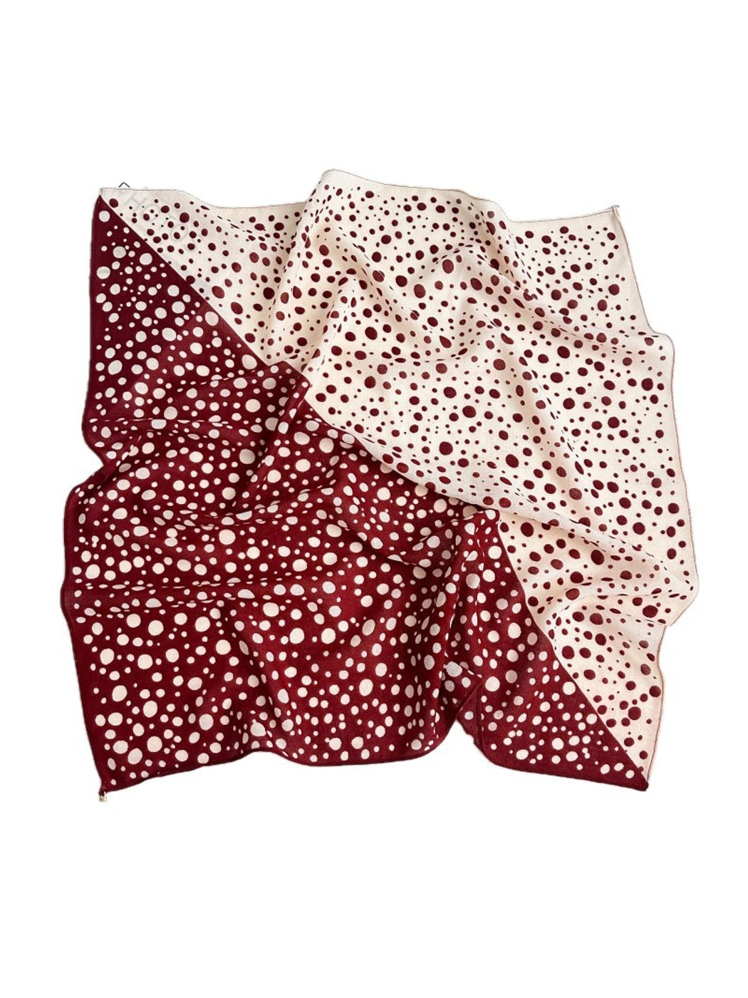 Scarvii - Chic Polka Dot Color Block Square Scarf