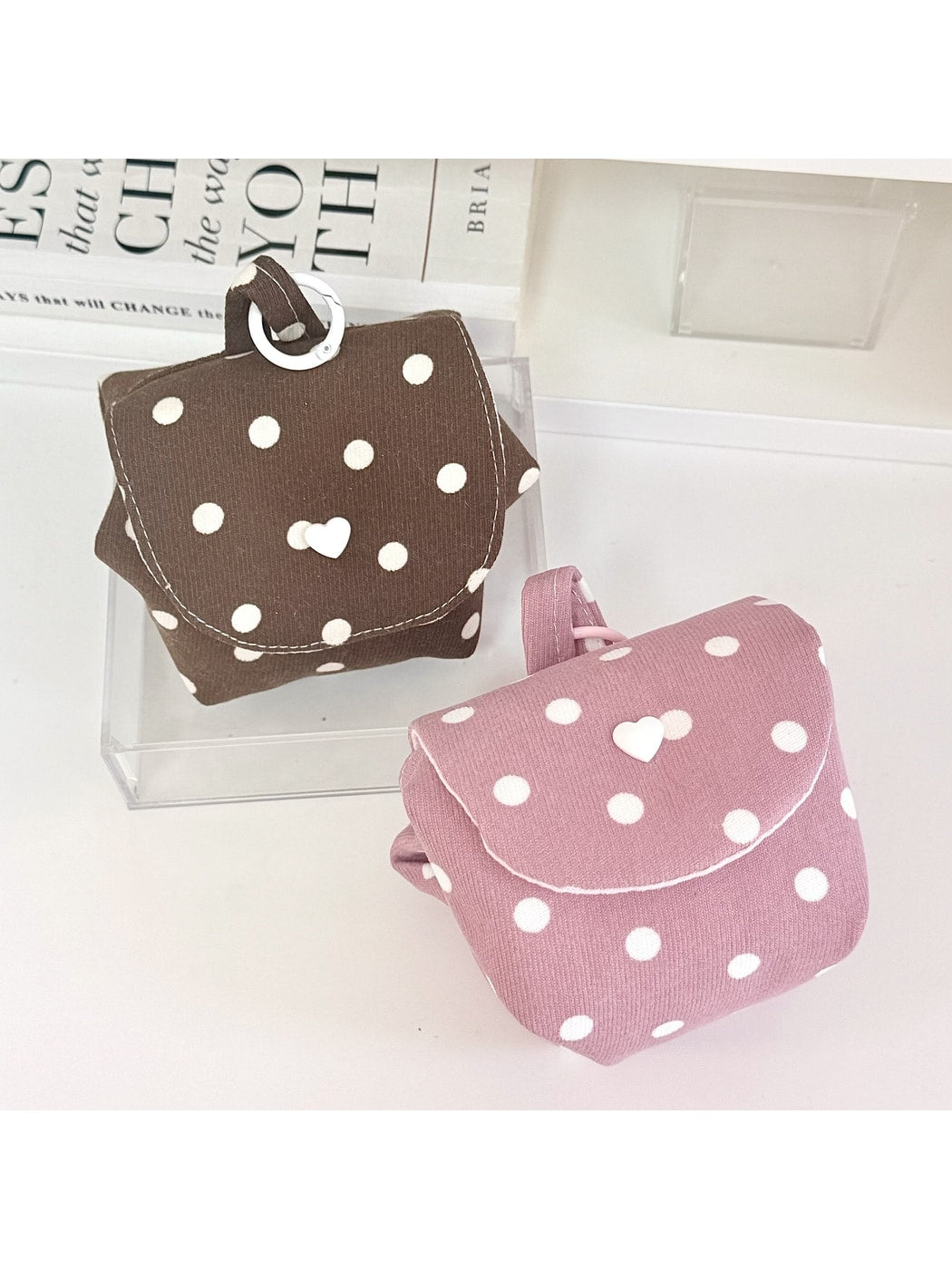 Cosbai - Cute Polka Dot Portable Pouch