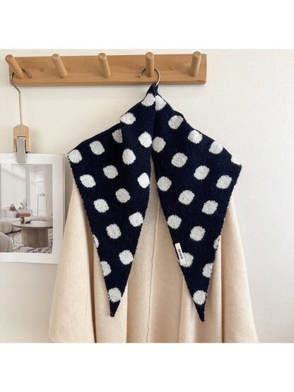 Scarvii - Fuzzy Polka Dot Triangle Scarf