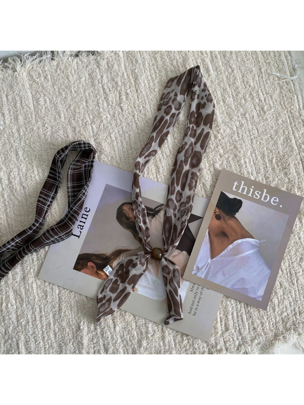 Scarvii Loop Bead Skinny Scarf
