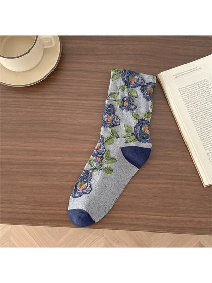 Rufia - Vintage Floral Casual Crew Socks