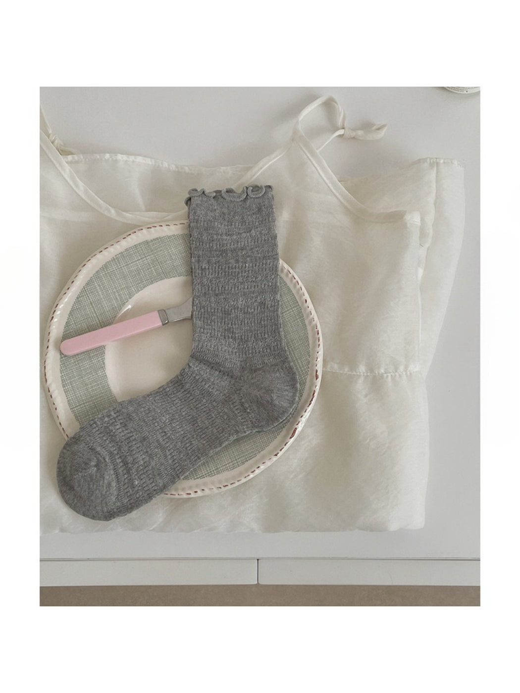 Rufia - Ruffle Textured Knit Crew Socks product image 8