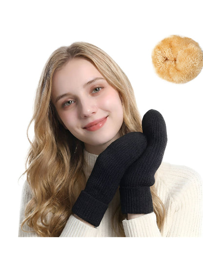 Gloving - Plush Lined Knit Winter Mittens